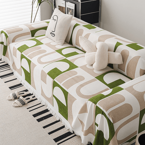 Geometric Print Elegance Elegance Chenille Sofa Cover