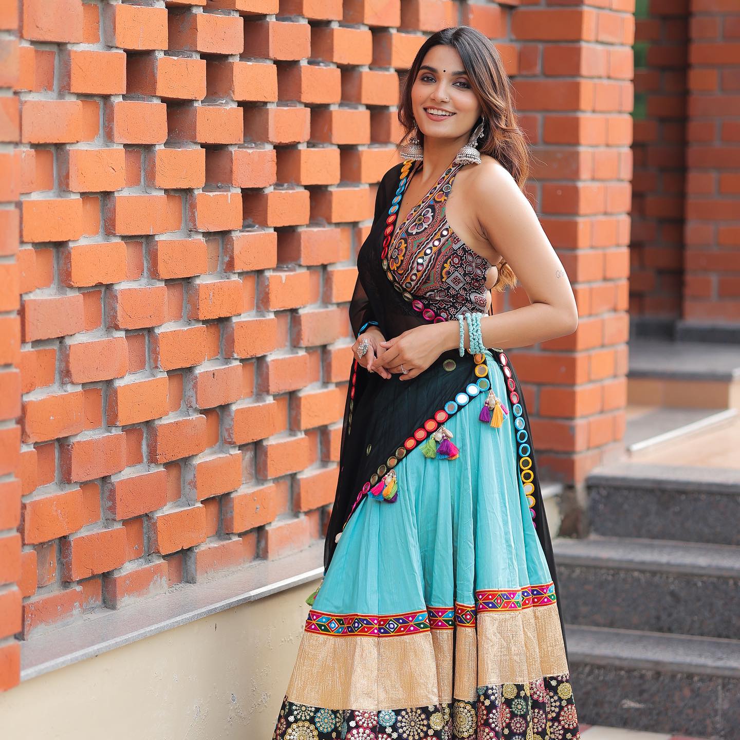 Digital Printed Semi-Stitched Lehenga & Unstitched Blouse With Dupatta