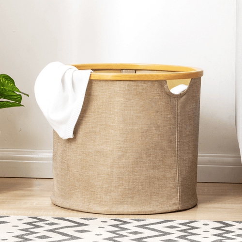 Multi-Purpose Oxford Cloth Foldable Storage Organizer Basket (Beige)