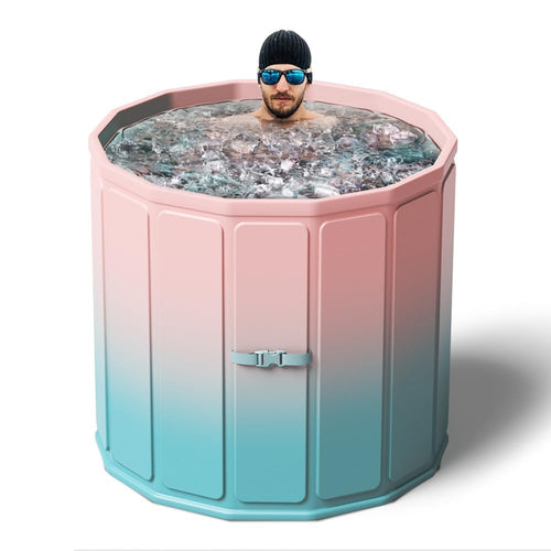 Bath tub for adult for bathroom Tub for Home SPA, Maintains Hot & Cold Temperature, Drainage Hole, Thickened Layer for Hot and ice bath tub for adults (Flower) (Blue Pink Rainbow)