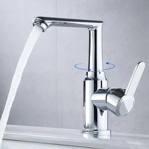 Modern Chrome Shower Mixer with Waterfall Spout 360° Swivel Faucet | Single Handle WaterfalFaucet Desk-Mounted Shower Faucet