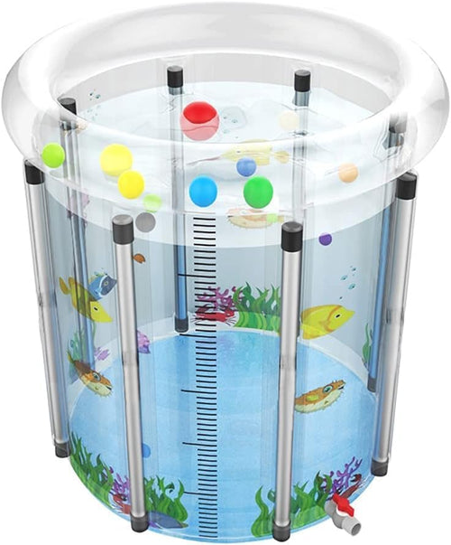 Bath tub for adult for bathroom Tub for Home SPA, Maintains Hot & Cold Temperature, Drainage Hole, Thickened Layer for Hot and ice bath tub for adults (Flower) (Transparent Fish)