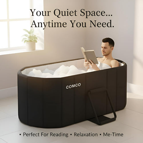 Portable Bathtub for Adults, Black Large Bath Tub for for Bathroom, Freestanding Bathtub for Adults Ice, Spa Soaking Bath Tubs Portable Ice Tub for Home Bathroom Relaxation Bathtub