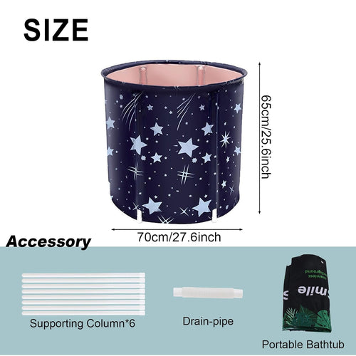Portable Foldable Bathtub for Adults – Lightweight, Affordable, Easy to Assemble, Large Collapsible Soaking Tub for Indoor/Outdoor Use Compact Family Bathtub for Small Spaces
