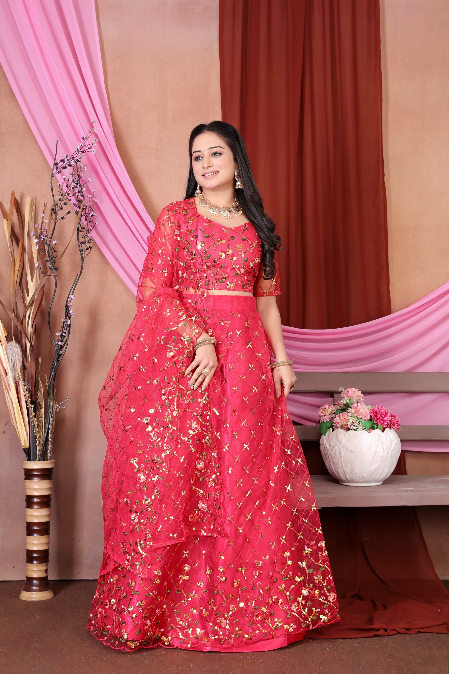 New Party Wear Sequance Lehenga Choli Full Heavy & Fancy Color Full Sequence Work In Lehenga Choli With Beautiful Sequance Worked Blouse{unstitched}.