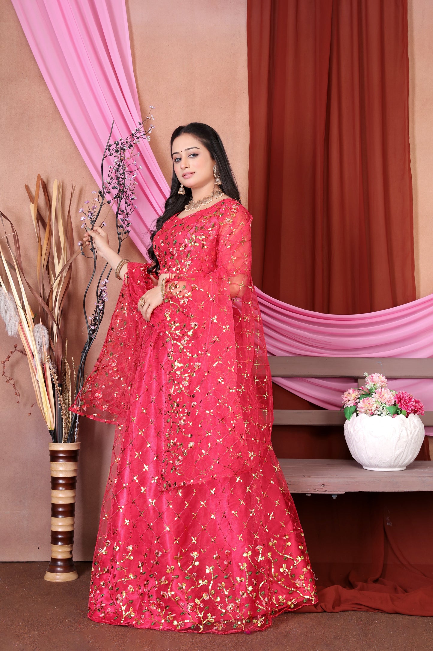 New Party Wear Sequance Lehenga Choli Full Heavy & Fancy Color Full Sequence Work In Lehenga Choli With Beautiful Sequance Worked Blouse{unstitched}.