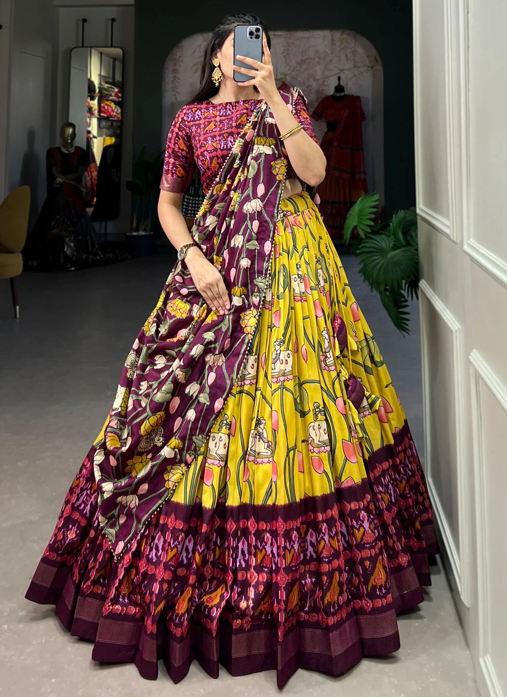 Wonderful Yellow Patola Printed Silk Festival Wear Lehenga Choli.
