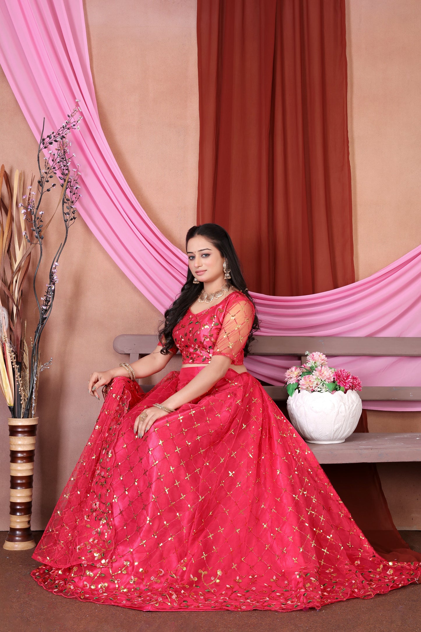 New Party Wear Sequance Lehenga Choli Full Heavy & Fancy Color Full Sequence Work In Lehenga Choli With Beautiful Sequance Worked Blouse{unstitched}.