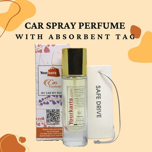 Car Perfume Spray Air Freshener with High Absorbent Hanging diffuser Tag, Natural Fragrance of Aqua (Pack of 2) (CLS2388706)
