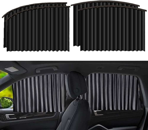 Premium Magnetic Car Window Sunshade Curtains – Set of 4 | Foldable UV Protection & Privacy Car Side Window Curtains