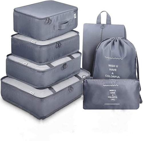 7 Pcs Travel Packing Cubes Organizer Set with Laundry Bag