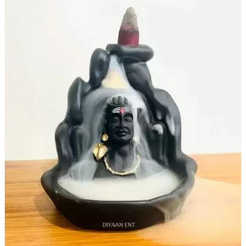 Smoke Fountain Lord Shiva Cone Incense Holder Showpiece with 10 Free Smoke Backflow (CS-2362136)