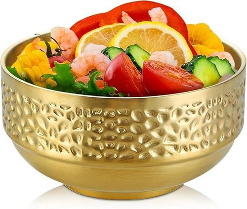 Golden Stainless Steel Bowl Set for Kitchen, Multi-Purpose Serving Bowl, Decorative, Dessert, Ice Cream, Pasta & Salad Bowls, Heavy-Duty Bowl Set for Home & Hotels