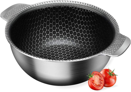 Premium Nonstick Stainless Steel Stock Pot – Hybrid Honeycomb Cooking Bowl with 1000ml Capacity, Compatible with Gas, Open Flame & Induction Stoves