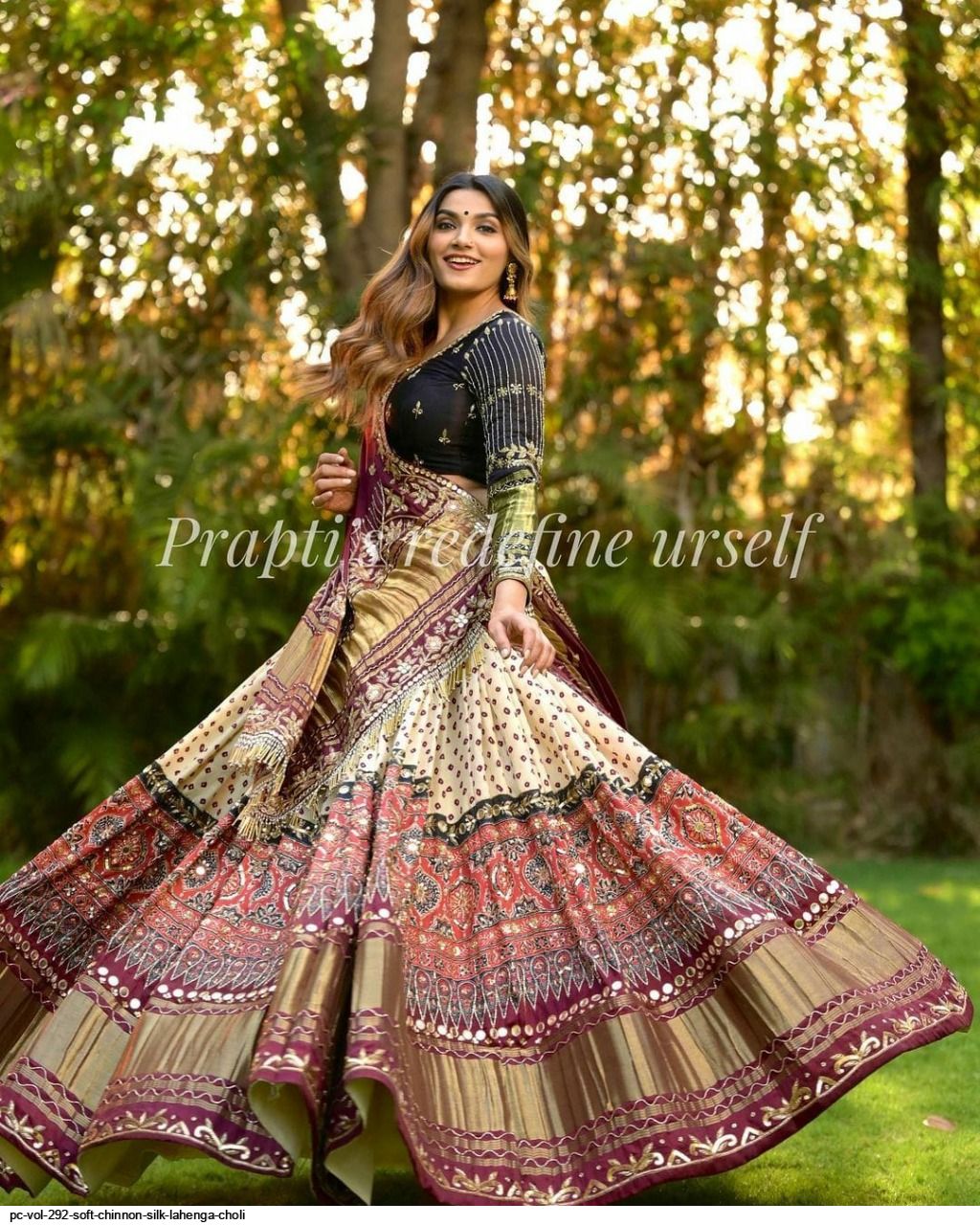 Trending Gorgeous Buy White Colored Printed With Real Mirror Work Lehenga