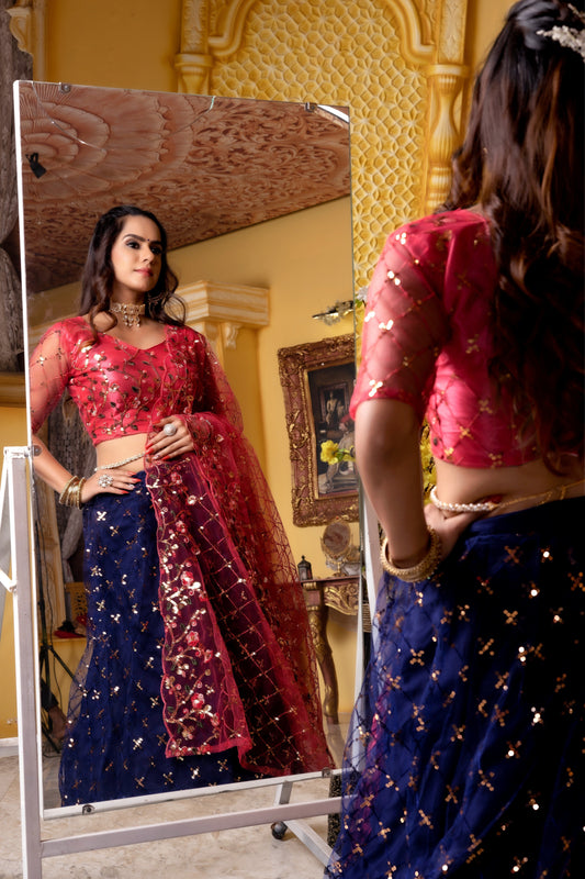 New Party Wear Sequance Lehenga Choli Full Heavy & Fancy Color Full Sequence Work In Lehenga Choli With Beautiful Sequance Worked Blouse.