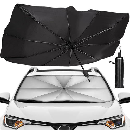 Universal Foldable Car Sun Shade Umbrella – UV Ray Reflector & Windshield Heat Shield