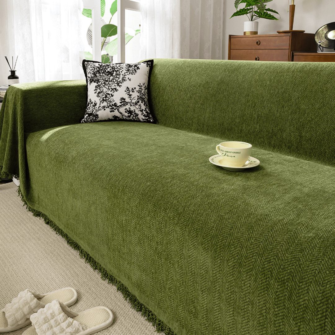 Elegance Chenille Sofa Cover :[EM-SC-13] (Green)