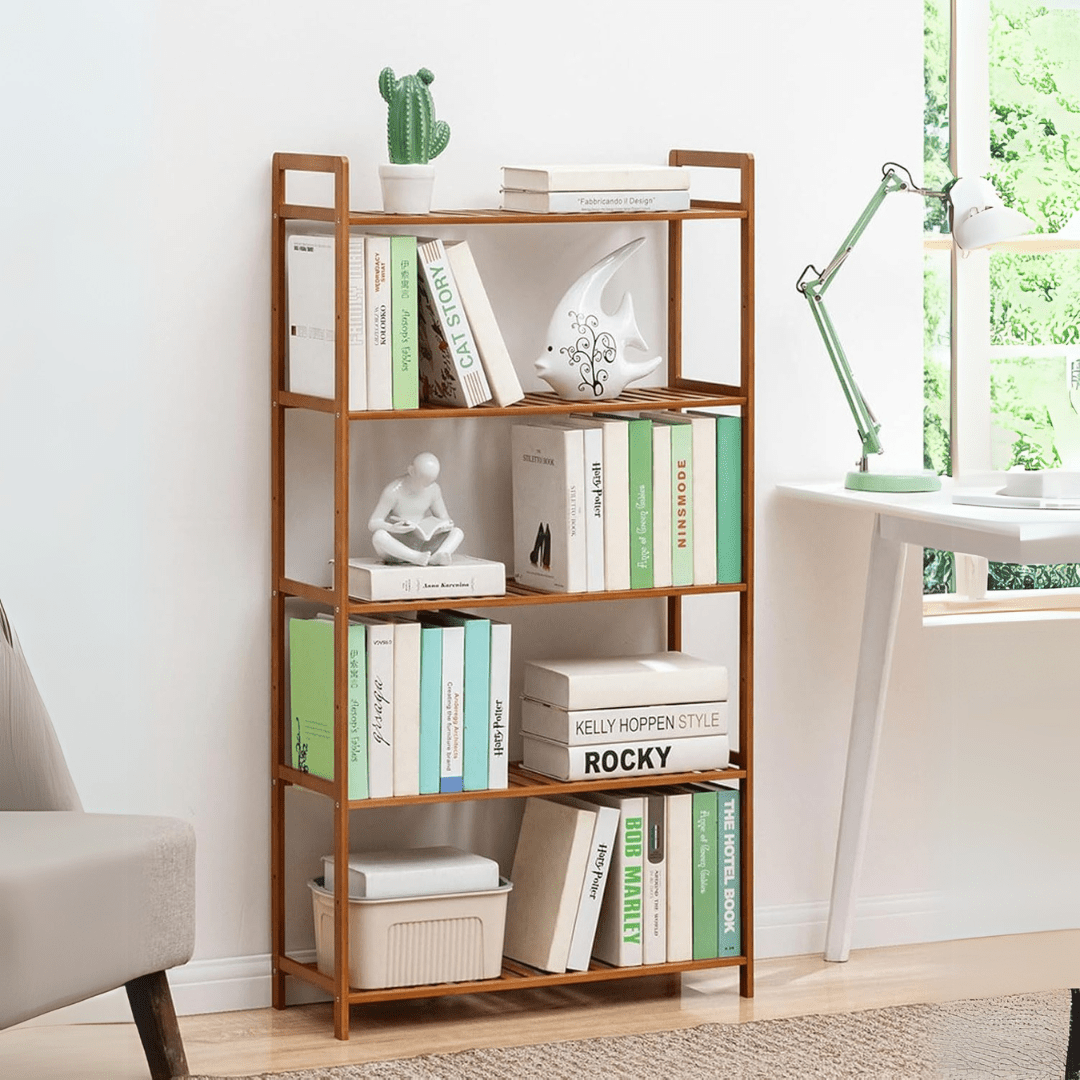 Multi-Purpose Bamboo Wood Floor-Standing Storage Rack (5 Tier-68cm)