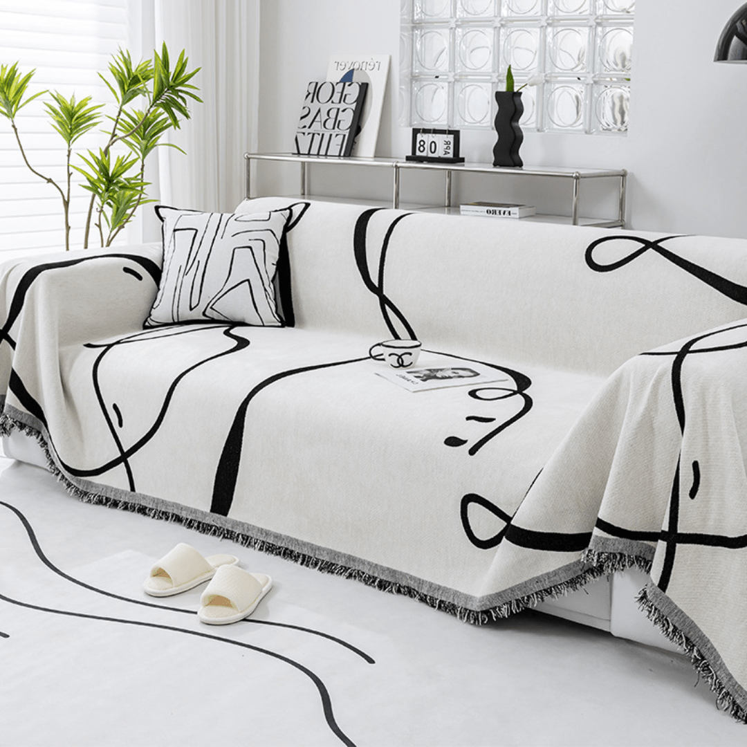 Elegance Chenille Sofa Cover : [EM-SC-21] (Black)
