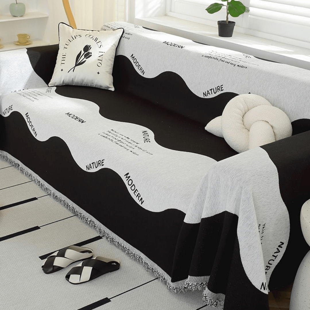 Black Elegance Elegance Chenille Sofa Cover