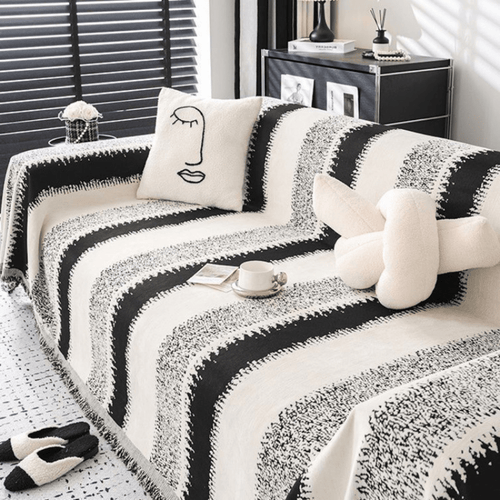 Elegance Chenille Sofa Cover :[EM-SC-10] (Black)