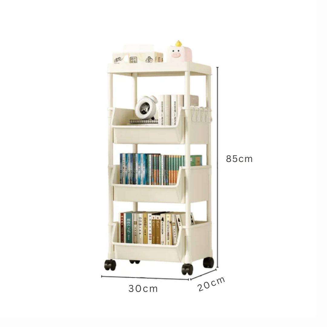 Multi-Layer Plastic Storage Rack with Wheels