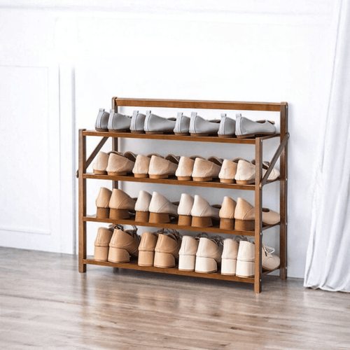 Multi-Use Foldable Wooden Shoe Storage Shelf (68cm)