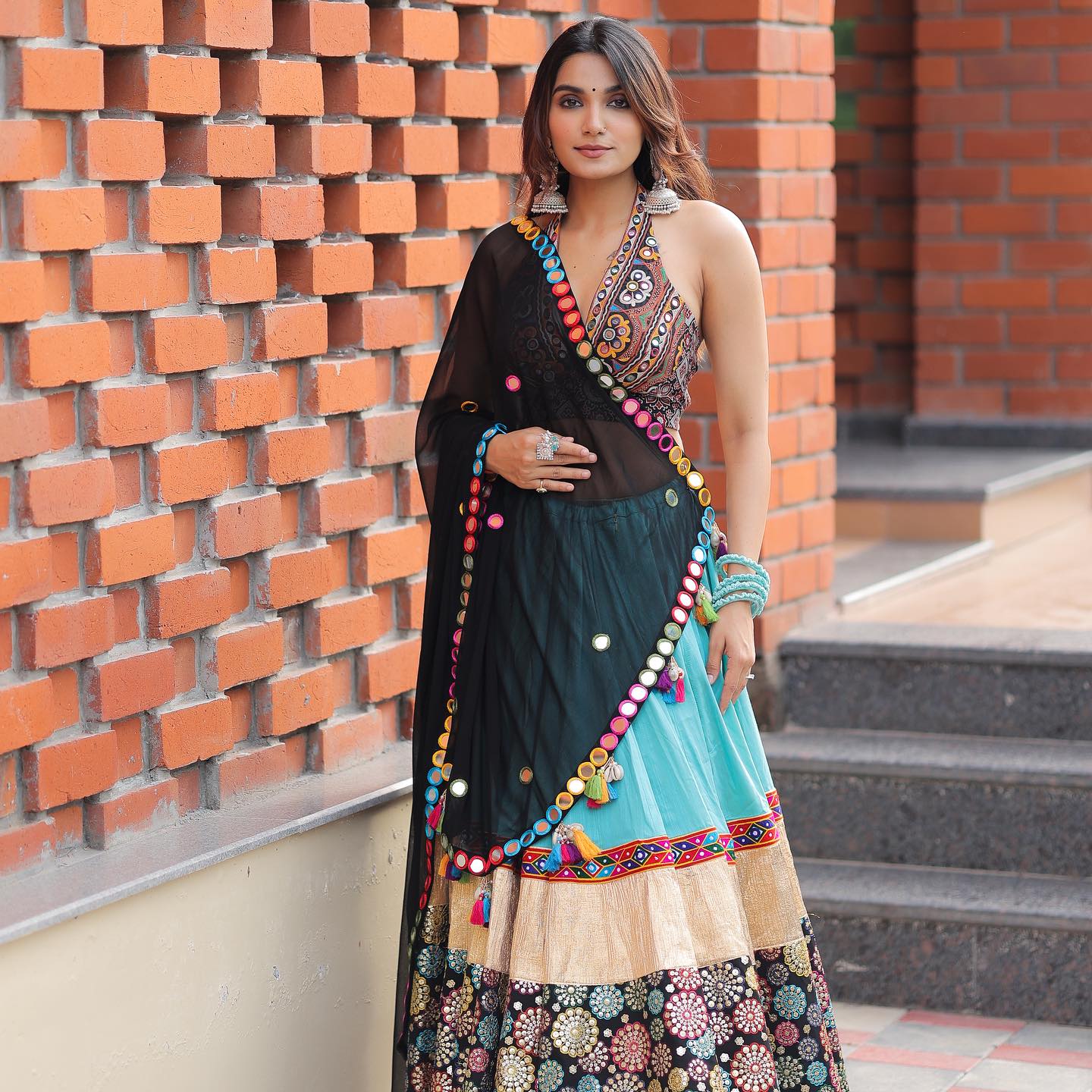 Digital Printed Semi-Stitched Lehenga & Unstitched Blouse With Dupatta