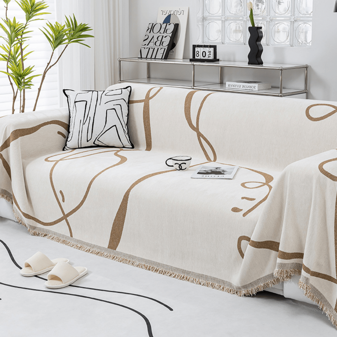 Elegance Chenille Sofa Cover : [EM-SC-21] (Coffee)