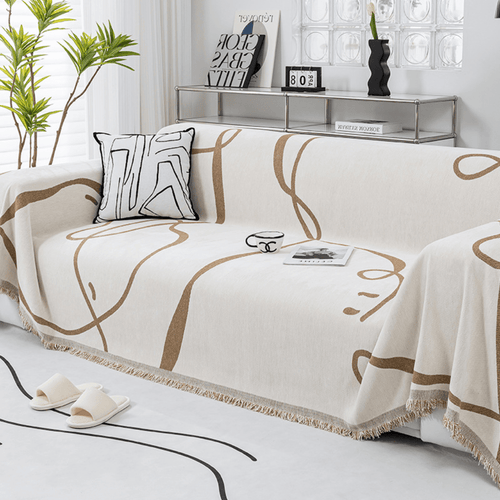 Elegance Chenille Sofa Cover : [EM-SC-21] (Coffee)