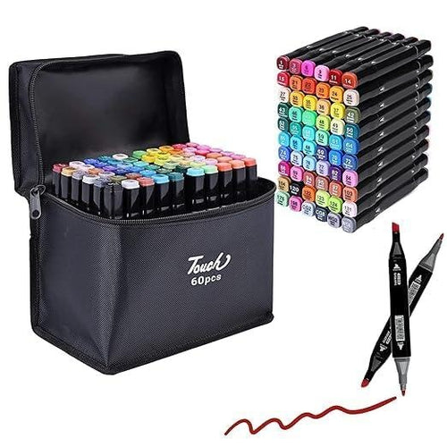 Pcs 60 Dual Tip Alcohol Art Markers – Carry Case Included