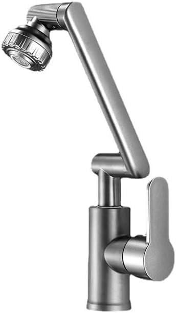 Stainless Steel Pull-Out Kitchen Sink Faucet – Dual-Purpose Hot & Cold Mixer Tap for Kitchen and Bathroom Vanity / 1080° Swivel Sink Faucet
