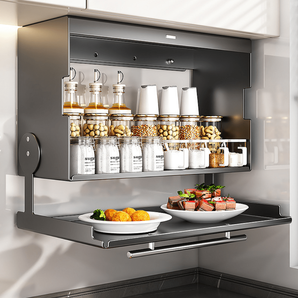 Magnetic Flip-Top Double Layer Cabinet Storage Organizer