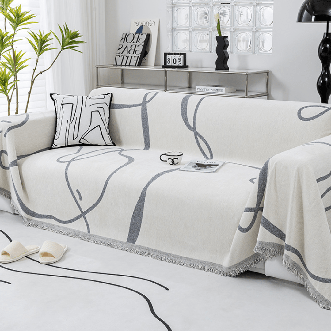 Elegance Chenille Sofa Cover : [EM-SC-21] (Grey)