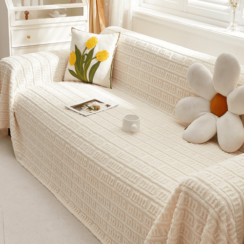 Elegance Chenille Sofa Cover : [EM-SC-27] (Cream)