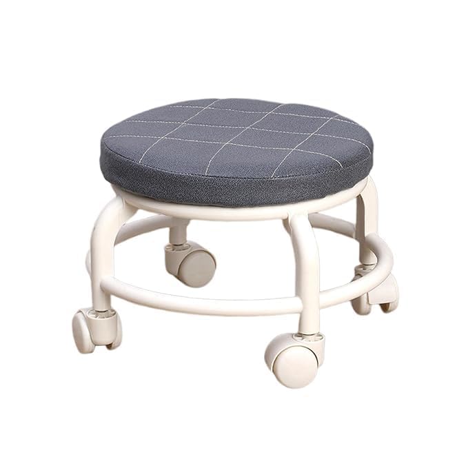 Rotating Rolling Stool with Wheels - Multifunctional Mobile Low Pulley Stool, 360° Swivel Small Stool for Home, Garden, and Office Use [1 pcs]