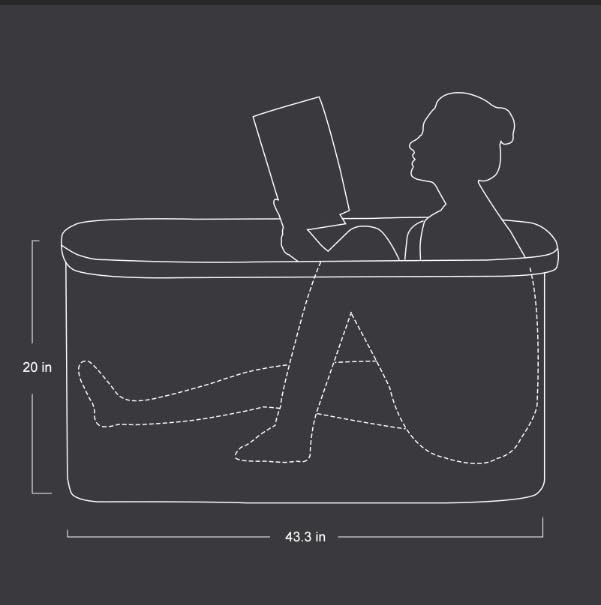 Portable Foldable Bathtub Kit For Adults | Thickened Soaking Tub With Thermal Foam Insulation | Family Bathroom SPA Tub | White