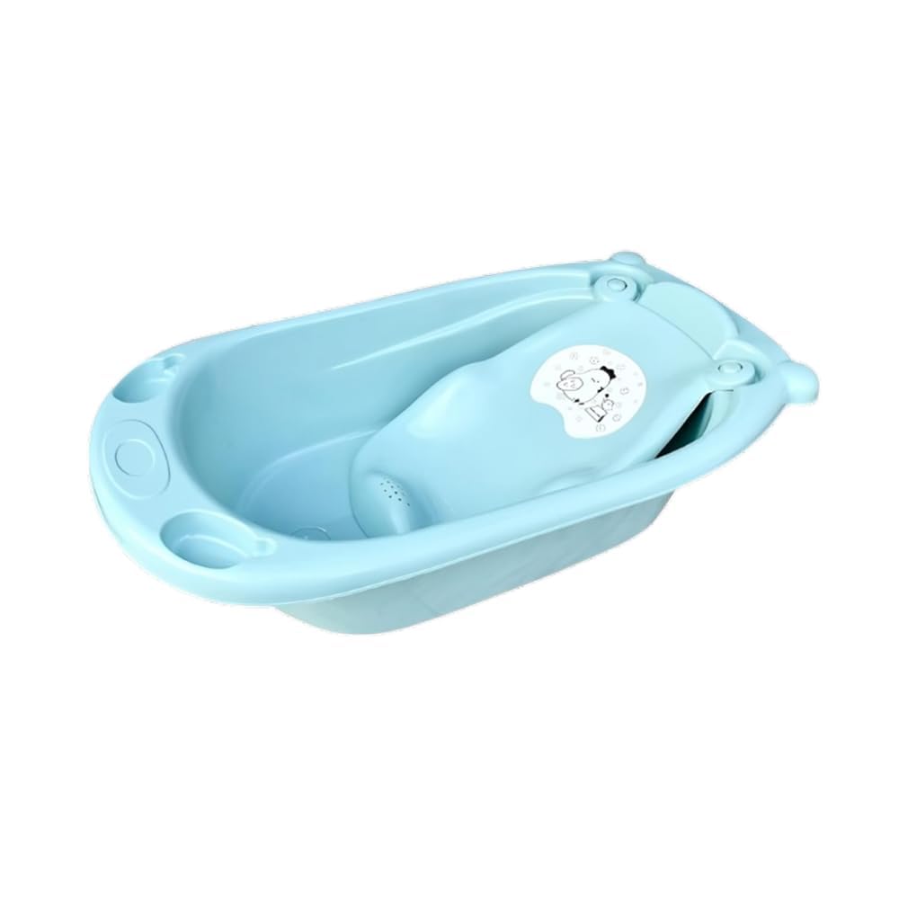 Baby Splash Green Baby Bathtub with Seat Sling, Tray & Temperature Display – Non-Slip, Portable Tub for Newborns, Infants & Toddlers (0-3 Years) – Soap Holder (Multicolors)
