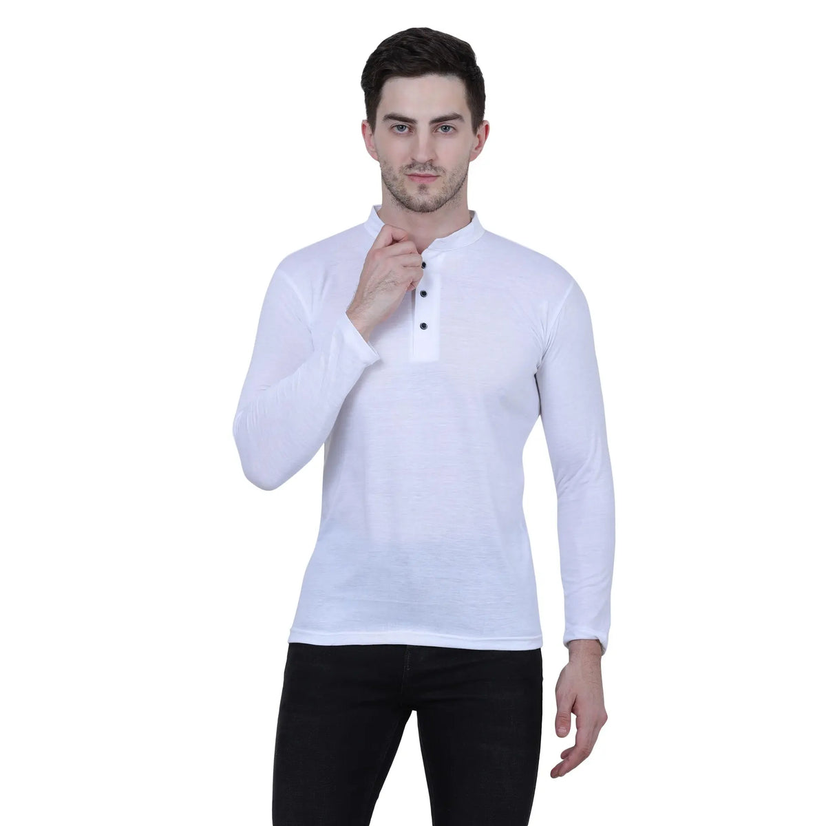Men’s Cotton Blend Solid Full Sleeves T-Shirt