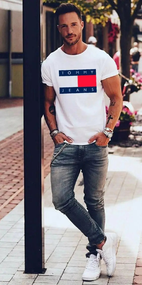 Cotton Printed Half Sleeves T-Shirt For Men