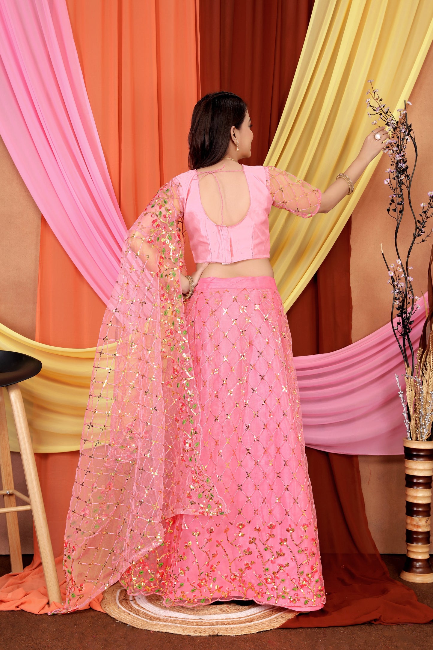 New Party Wear Sequance Lehenga Choli Full Heavy & Fancy Color Full Sequence Work In Lehenga Choli With Beautiful Sequance Worked Blouse{unstitched}.