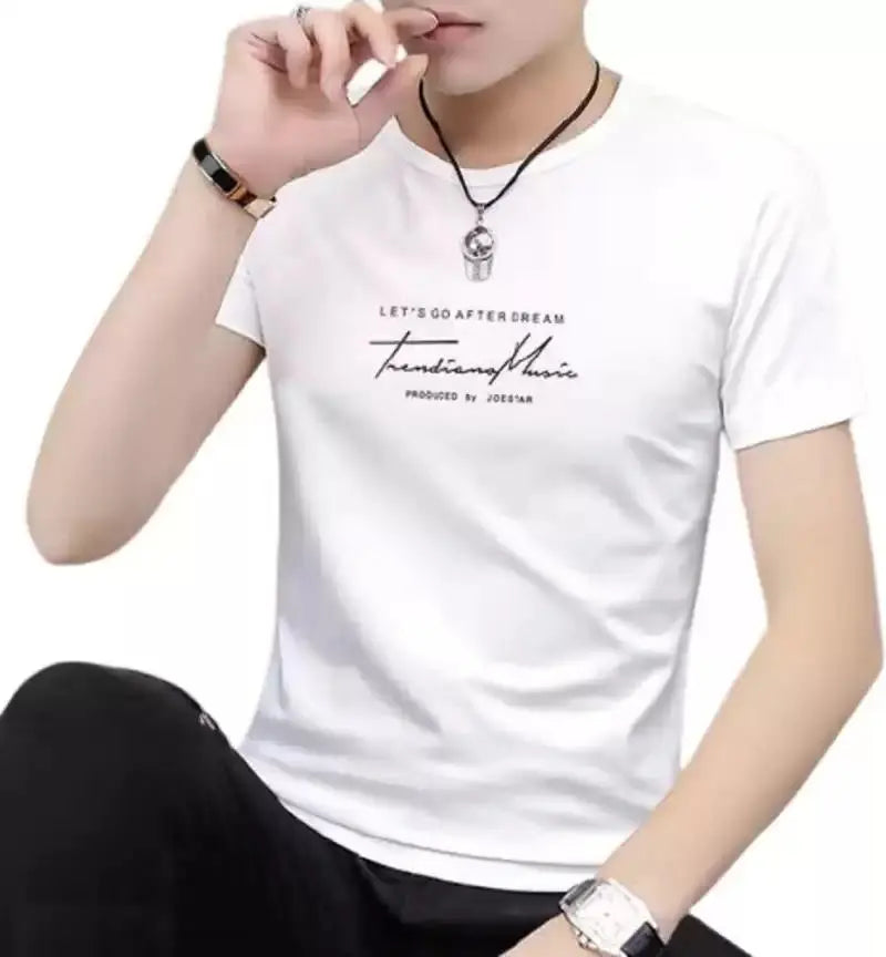 Men’s Cotton Printed Half Sleeves Round Neck T-Shirt