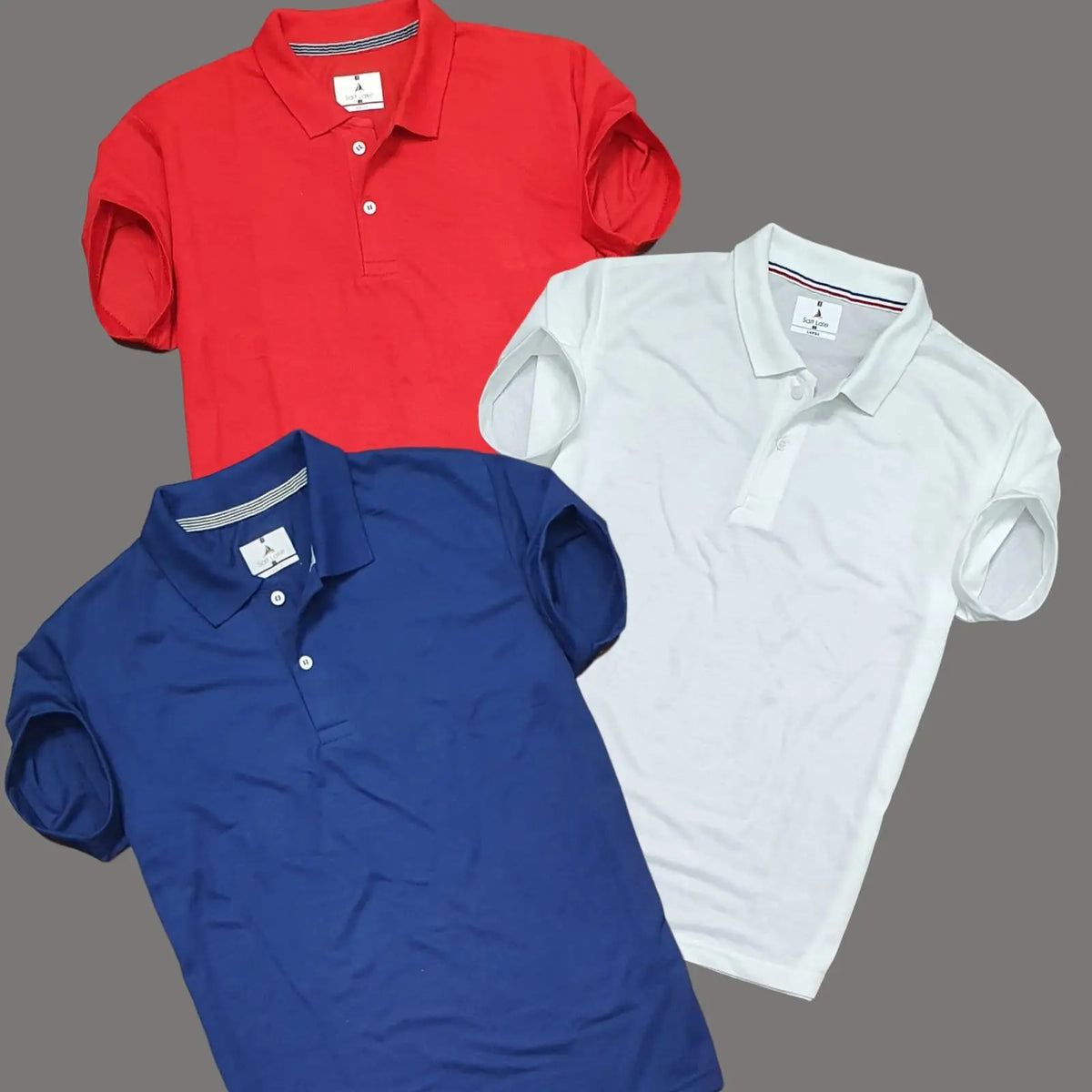 Men’s Plane Solid Half Sleeves Polo neck T-Shirt Pack Of 3