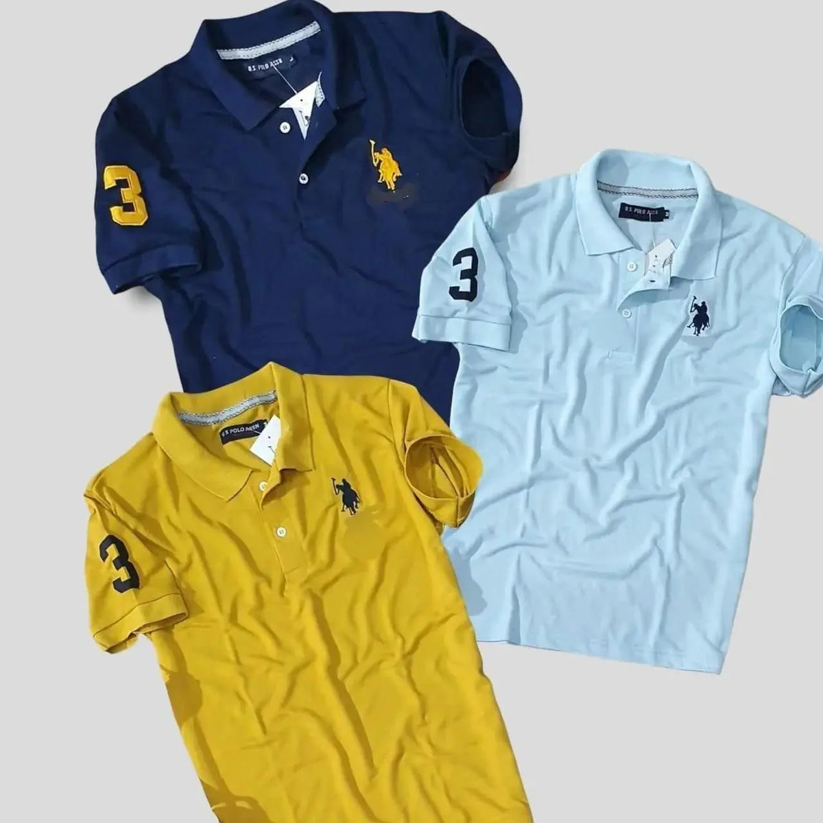 Men’s Cotton Solid Half Sleeves Polo T-Shirt Pack Of 3