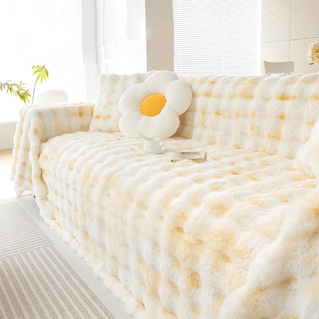 Elegance Chenille Sofa Cover :[EM-SC-23] (Yellow)