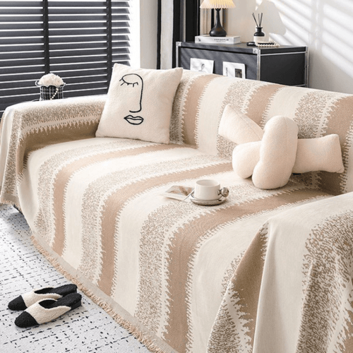 Elegance Chenille Sofa Cover :[EM-SC-10] (Coffee)