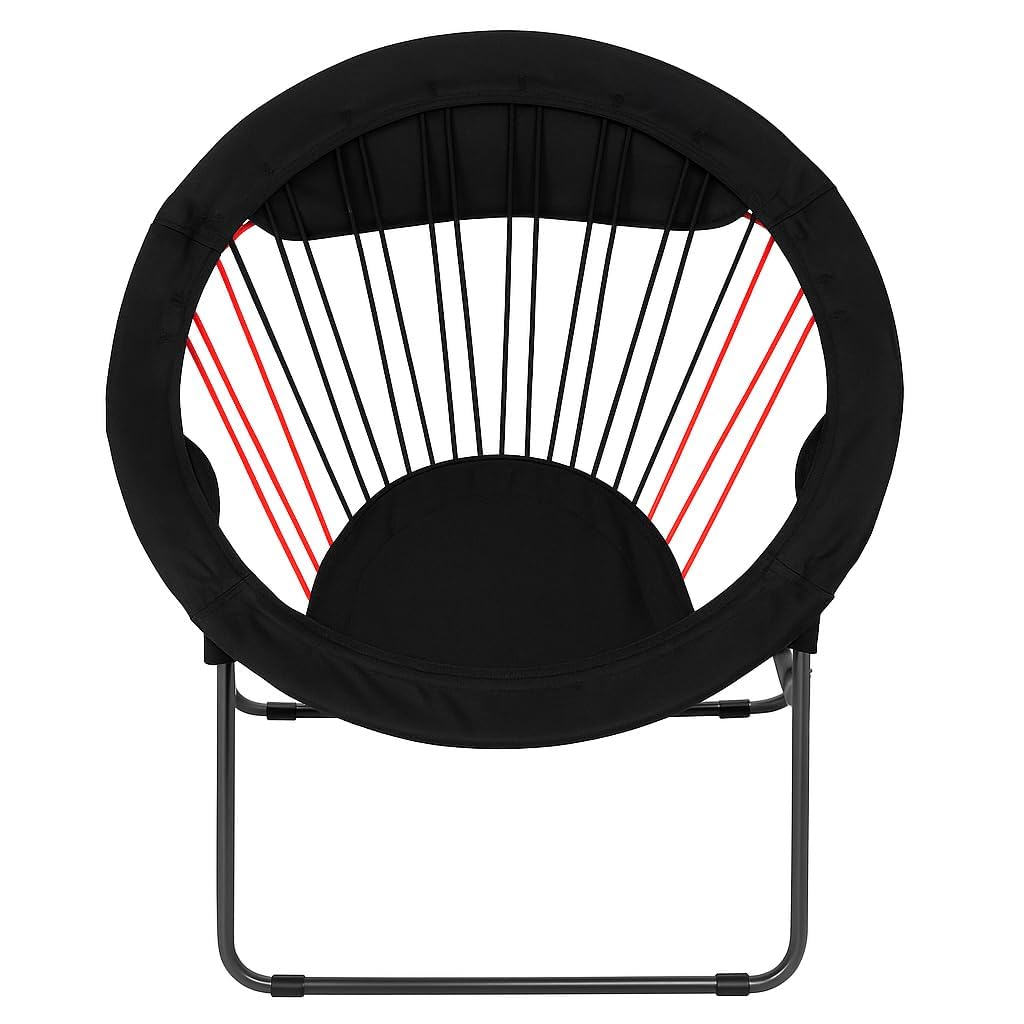 Portable Moon Camping Chair – Heavy Duty Folding Outdoor Chair, Comfy Round Lawn Chair for Family Camping, Hiking, Picnics, Beach Trips, with Backrest & Cup Holder