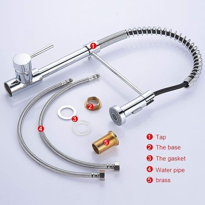 2 Modes Pull Down Kitchen Sink Faucet Spring - Style Mounted Tap Dual Swivel Spout Hot & Cold Water Mix Tap Connecting Hose Spring Kitchen Top Multi-Function Spray Head
