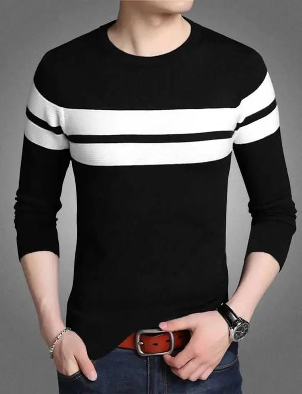 Tom Scott Cotton Blend Color Full Sleeves T-Shirt For Men